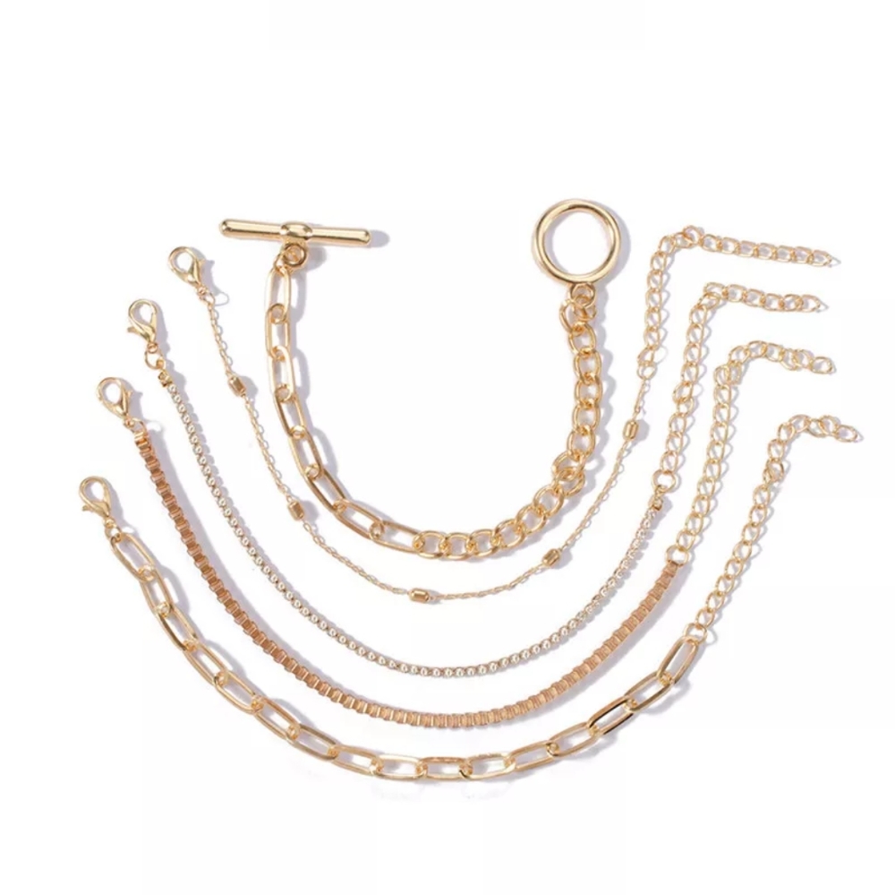 5 Pcs/Set Classic Women Round Geometry Bead Chain - Picture 2 of 6
